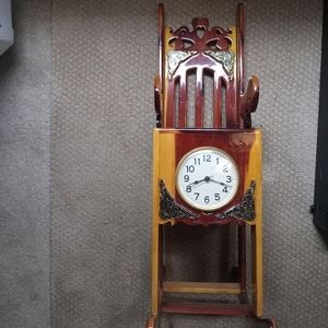 Hand made advantage cedar wood Rocking chair pendulum Clock, We're free shipping